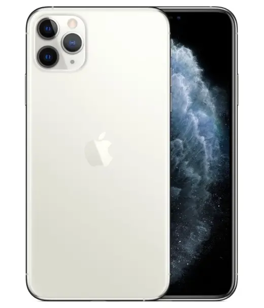Apple iPhone 11 Pro in silver with triple camera system and vibrant display