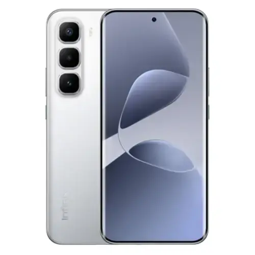 Infinix Hot 60 Pro smartphone showcasing a sleek design and triple camera setup.