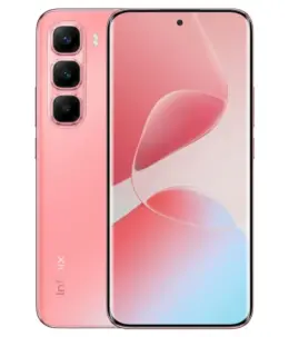 Infinix Hot 60 Pro+ smartphone in pink color with triple rear cameras