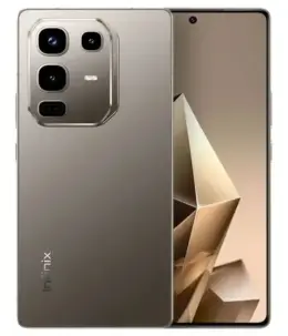 Infinix Note 50 Pro smartphone showcasing a sleek design and triple camera setup.