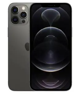iPhone 12 Pro Max in graphite color showcasing triple camera and display