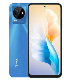 Sporx Neo smartphone in blue color with dual camera and vibrant display