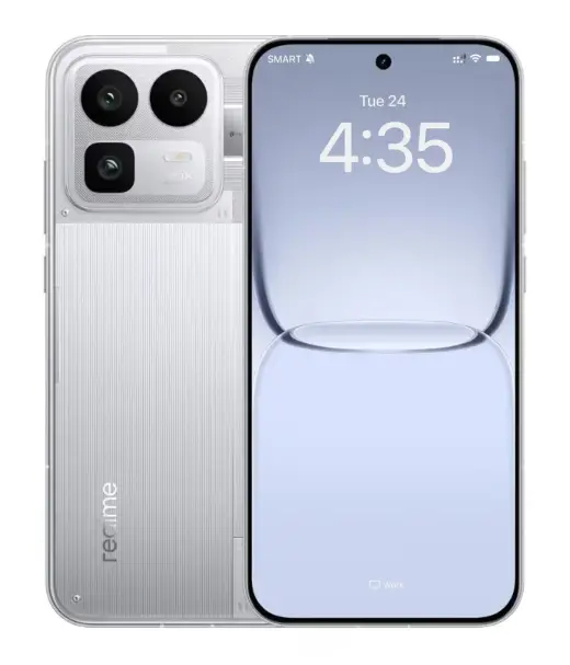 Realme Neo 8 smartphone showcasing dual cameras and sleek design.