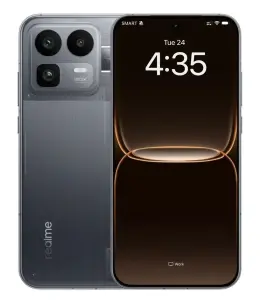 Realme Neo 8 smartphone showcasing its sleek design and camera features.