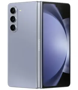 Samsung Galaxy Z Fold 5 smartphone in gray with triple camera setup