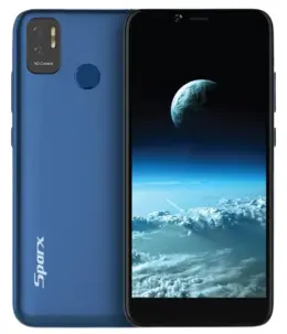 Sparx S3 smartphone in blue with HD camera and space-themed display