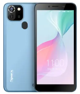 Sparx S7 smartphone in blue color with a vibrant display and dual camera setup