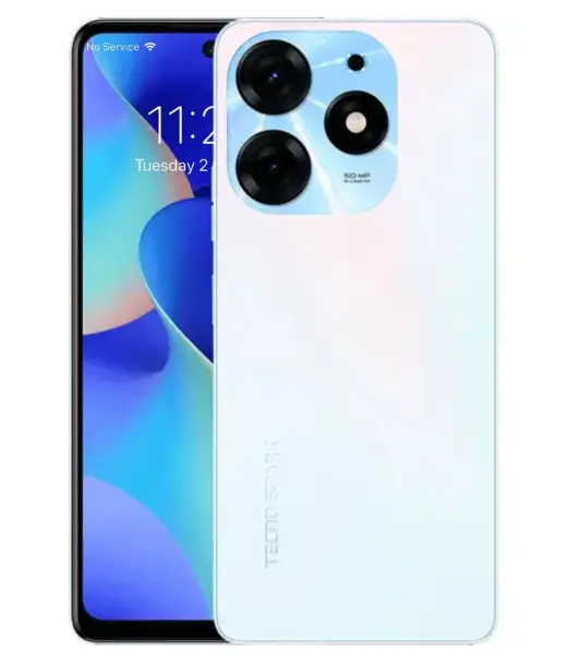 Tecno Spark 10 Pro smartphone showcasing its sleek design and triple camera setup.