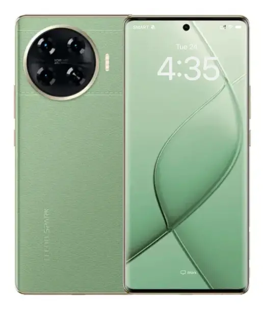 Tecno Spark 20 Pro Plus smartphone in green with triple camera setup
